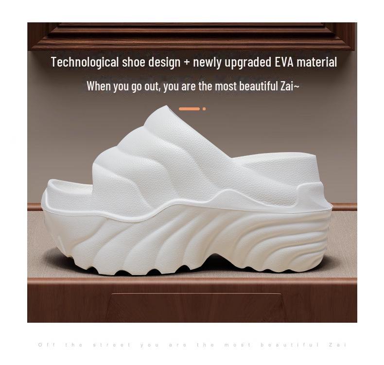 Women's Summer Platform Wedge Sandals - Thick-Soled, High Heels for Outdoor Height Boost and Slimming Comfort.