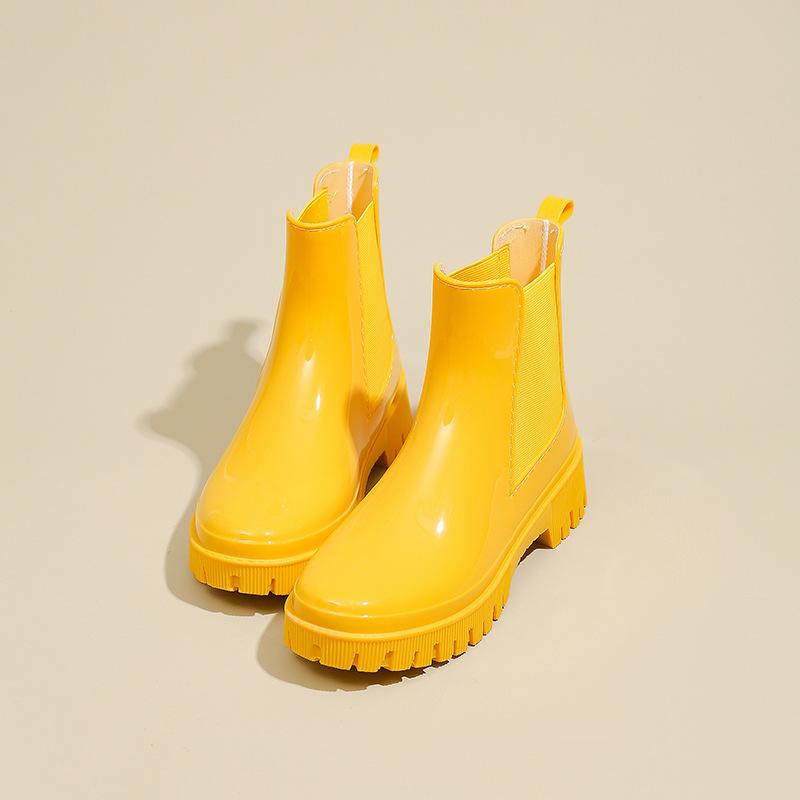 Женская обувь для дождя новая водонепроницаемая и нескользящая обувь для воды утолщенные износостойкие резиновые сапоги средней длины модные сапоги резиновая обувь