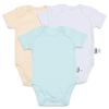 Маленькие ромперы с коротким рукавом из органического хлопка 70 см, сертифицированные GOTS, для мальчиков, светло-кремового цвета и набор из 3 штук: синий x желтый x [пастельный органический] 100% синий,