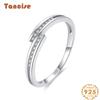 Tancise Classic 925 Sterling Silver Zircon Ring Ladies Jewelry Wedding Promise Party Gift