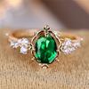 Милое женское кольцо с зеленым цирконом золотого цвета, свадебное украшение, кольца для помолвки для женщин