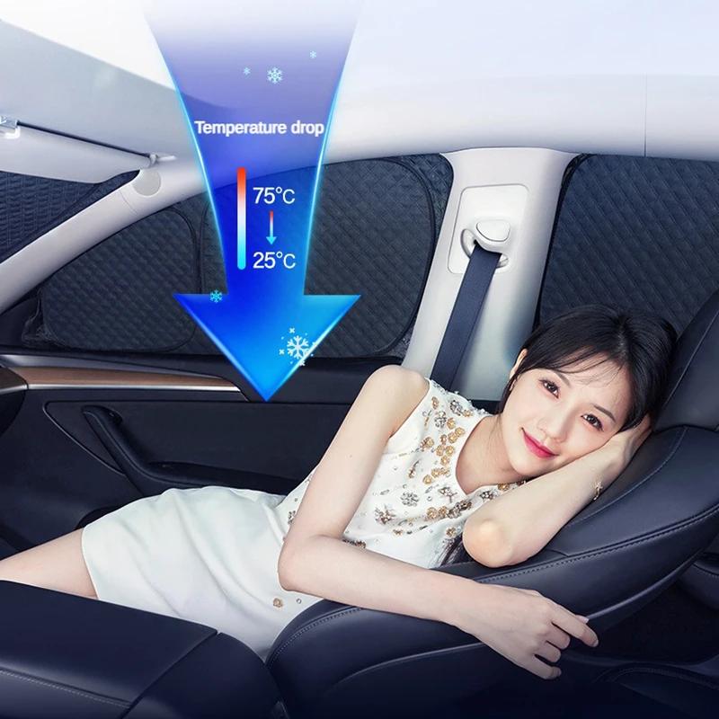 For Tesla Model Y Juniper 2026 2019-2025 Thick Sunshade Side Window Sun Shade Front Windshield Blind Shading UV Protection Cover