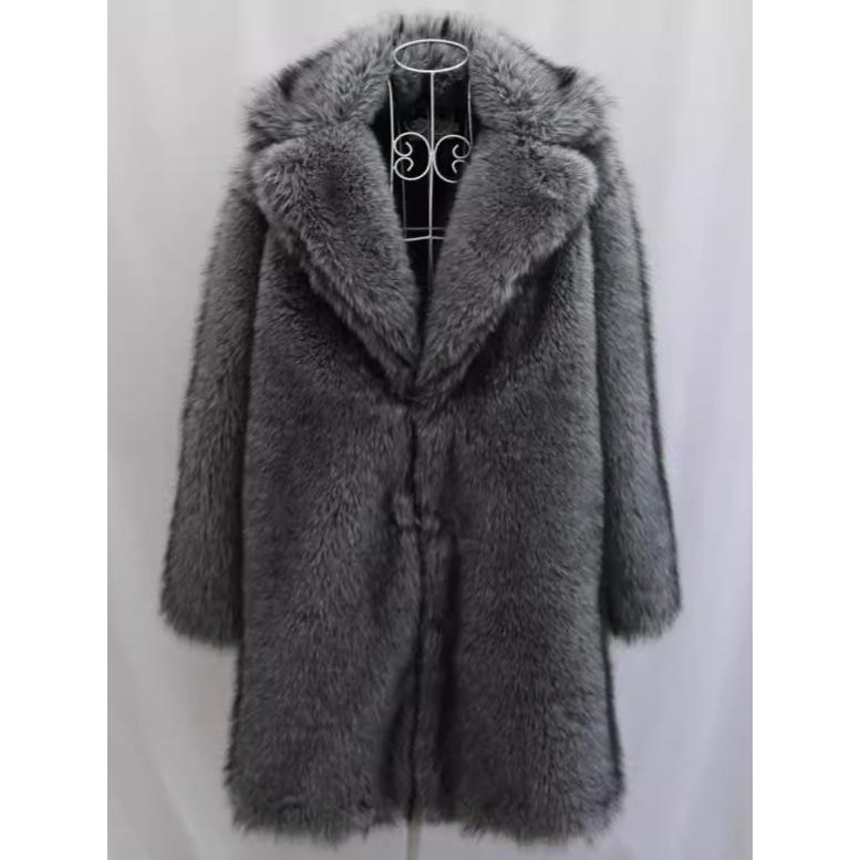 Мужская шуба из норки, длинное пальто, зимнее теплое пальто