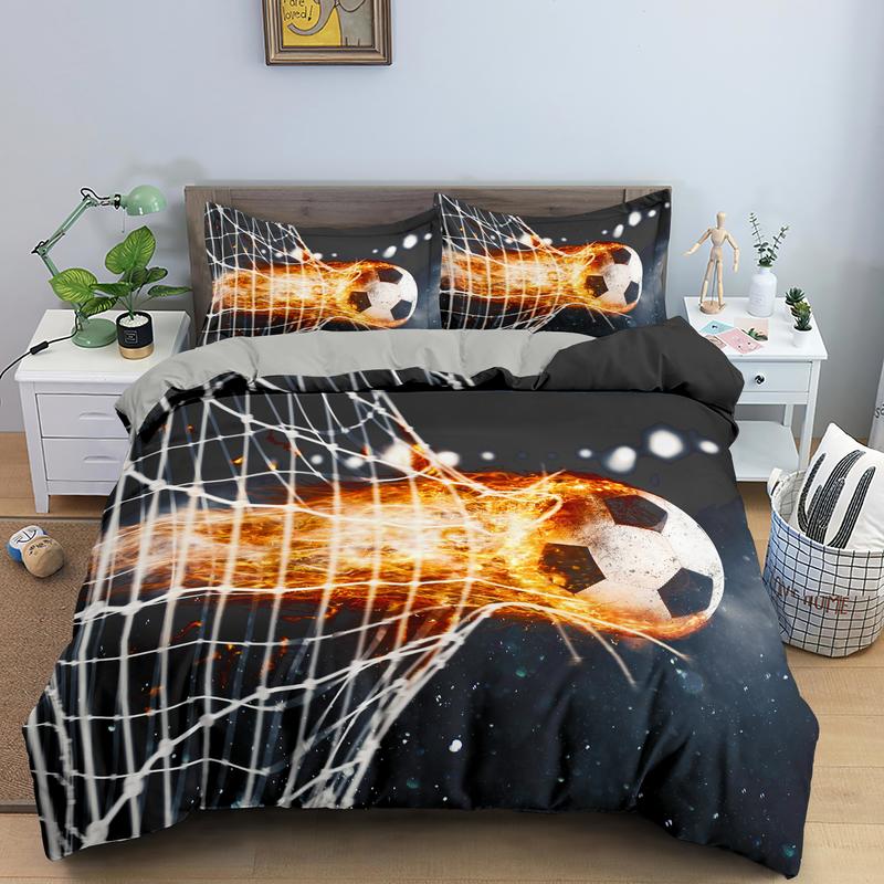 Football Bedding Set Printing Pillowcase Quilt Cover Soccer Duvet Covers Home Textiles Queen King Size Sport Theme Quilt Cover