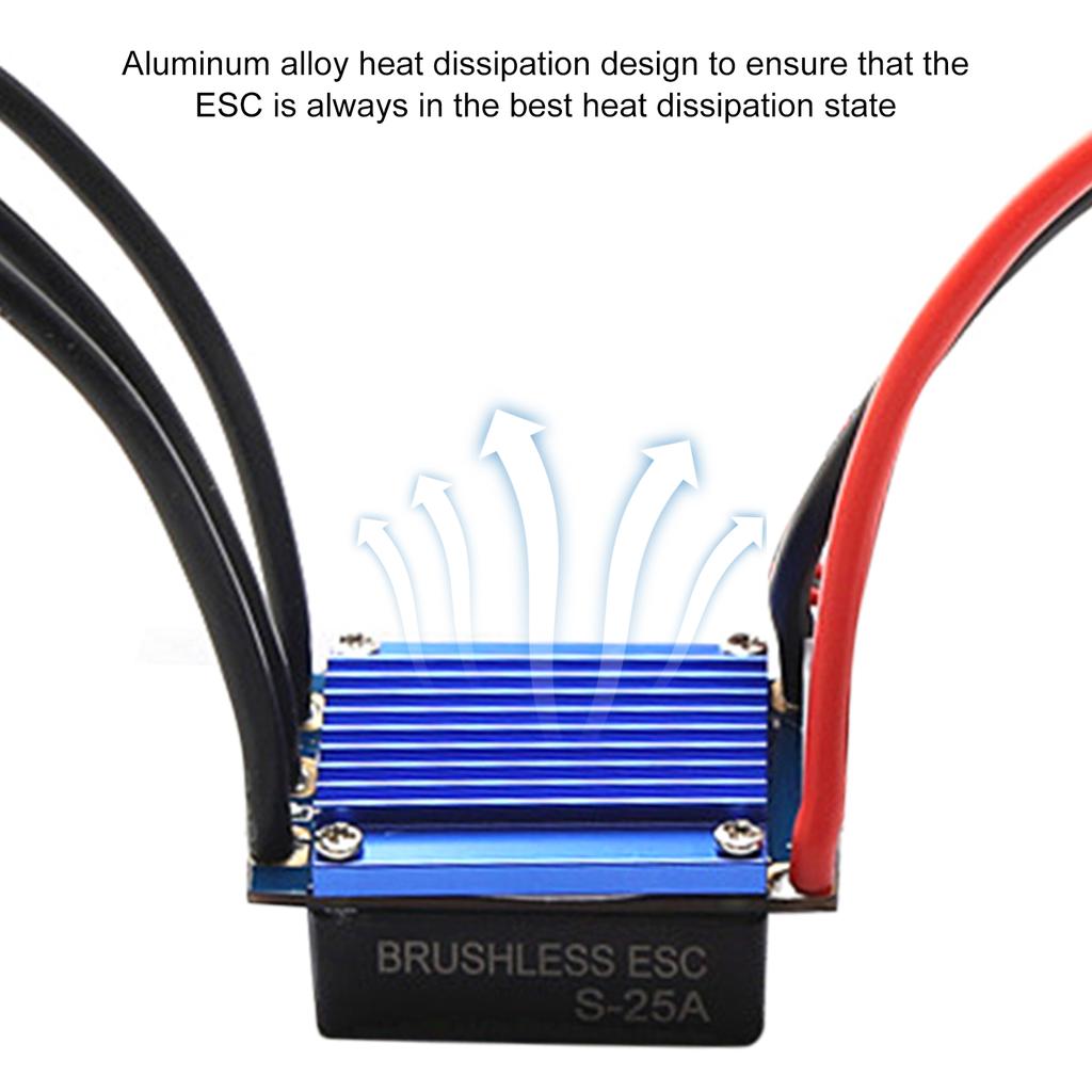 2435 4800KV Brushless Motor and 25A ESC Replacement for HSP Wltoys 1/16 1/18 Remote Control Truck