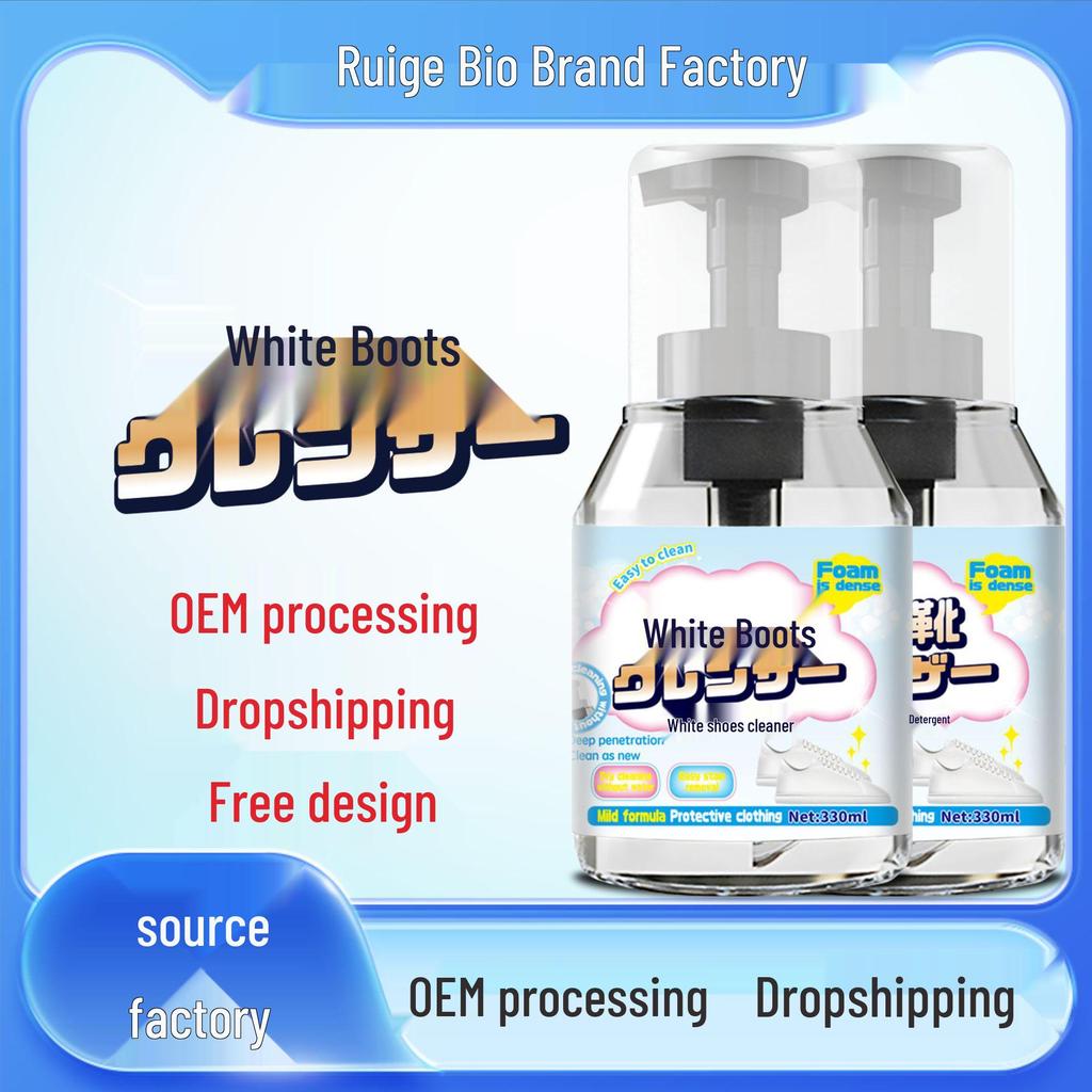 White Shoe Cleaner: No-Wash Stain & Yellowing Removal Whitening Foam for Mesh & Sports Sneakers