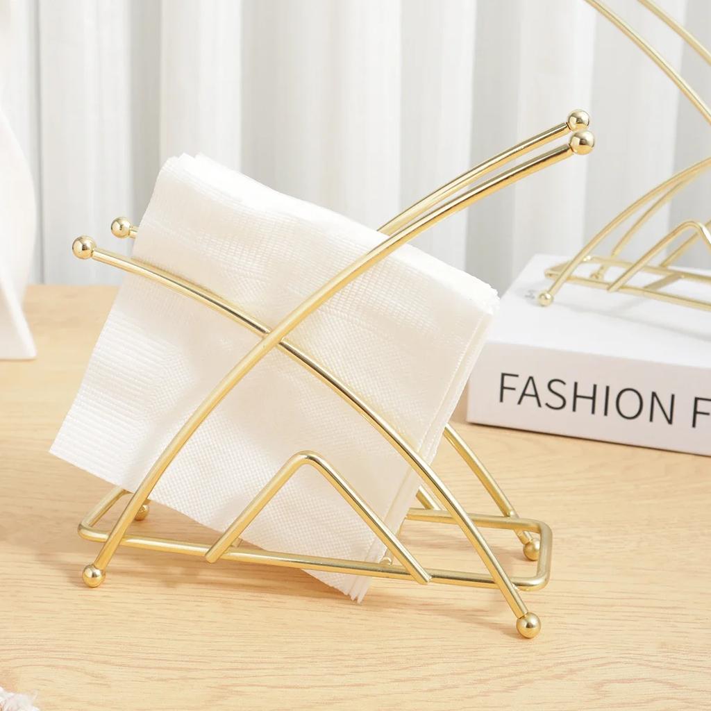 1pc/2pcs-Napkin Holder Metal Paper Stand Tissue Dispenser Luxury Retro Table Decoration Freestanding Home Decor