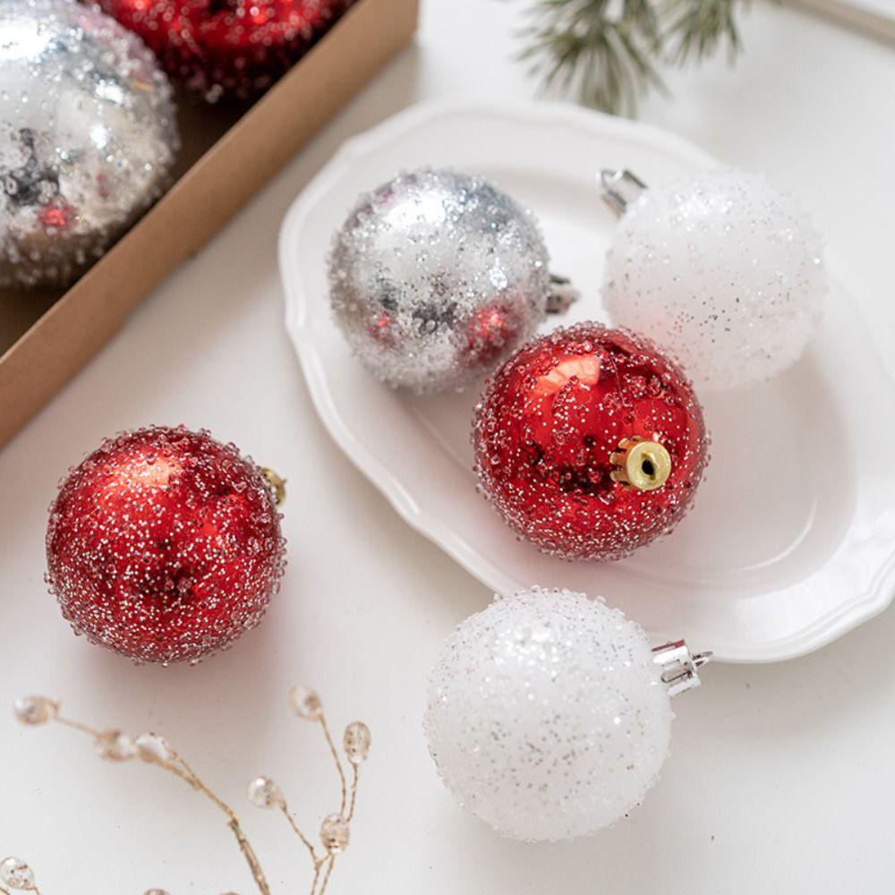6/12pcs 4/6/8cm Christmas Ball Set Delicate Christmas Tree Pendant Hanging Ornament  Office