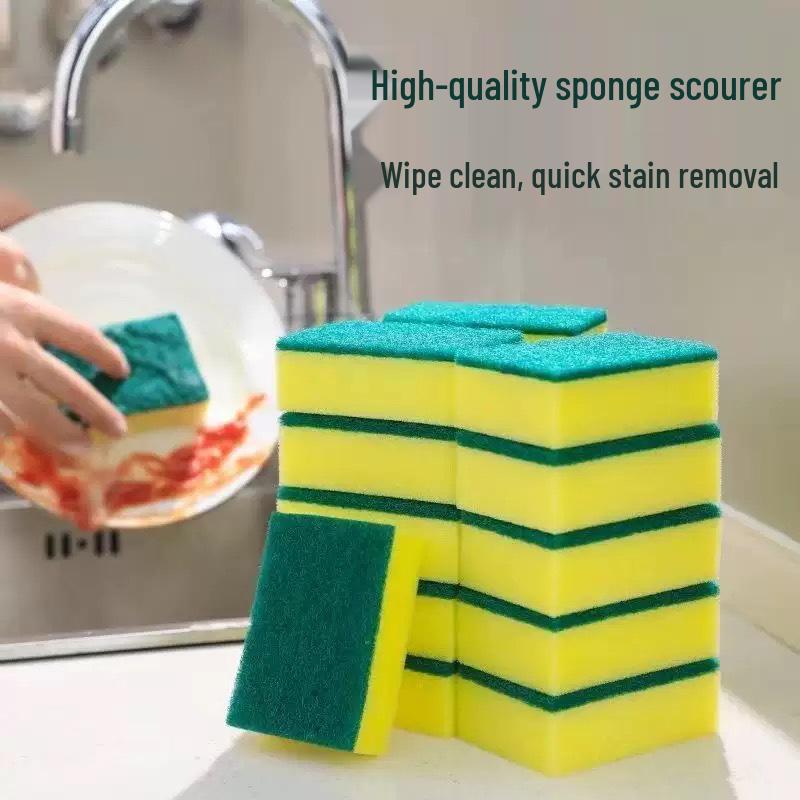 Двусторонняя впитывающая губка и жесткая сторона для чистки посуды и кухни