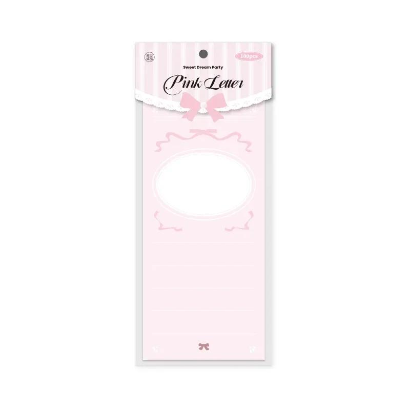 100sheet Sweet Korean Memo Pad Scrapbooking for Girl Cute Lace Bow Ballet Series Notepad Cute Student Non-sticky Memo Pad