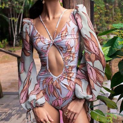 Женский бикини сексуальный купальный костюм с высокой талией пляжный купальник с длинным рукавом женский летний купальник
