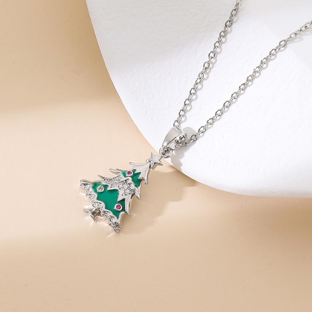 European Hot Sale Christmas Series Pendant Necklaces Light Luxury Gift TungstenCross Chain Necklaces
