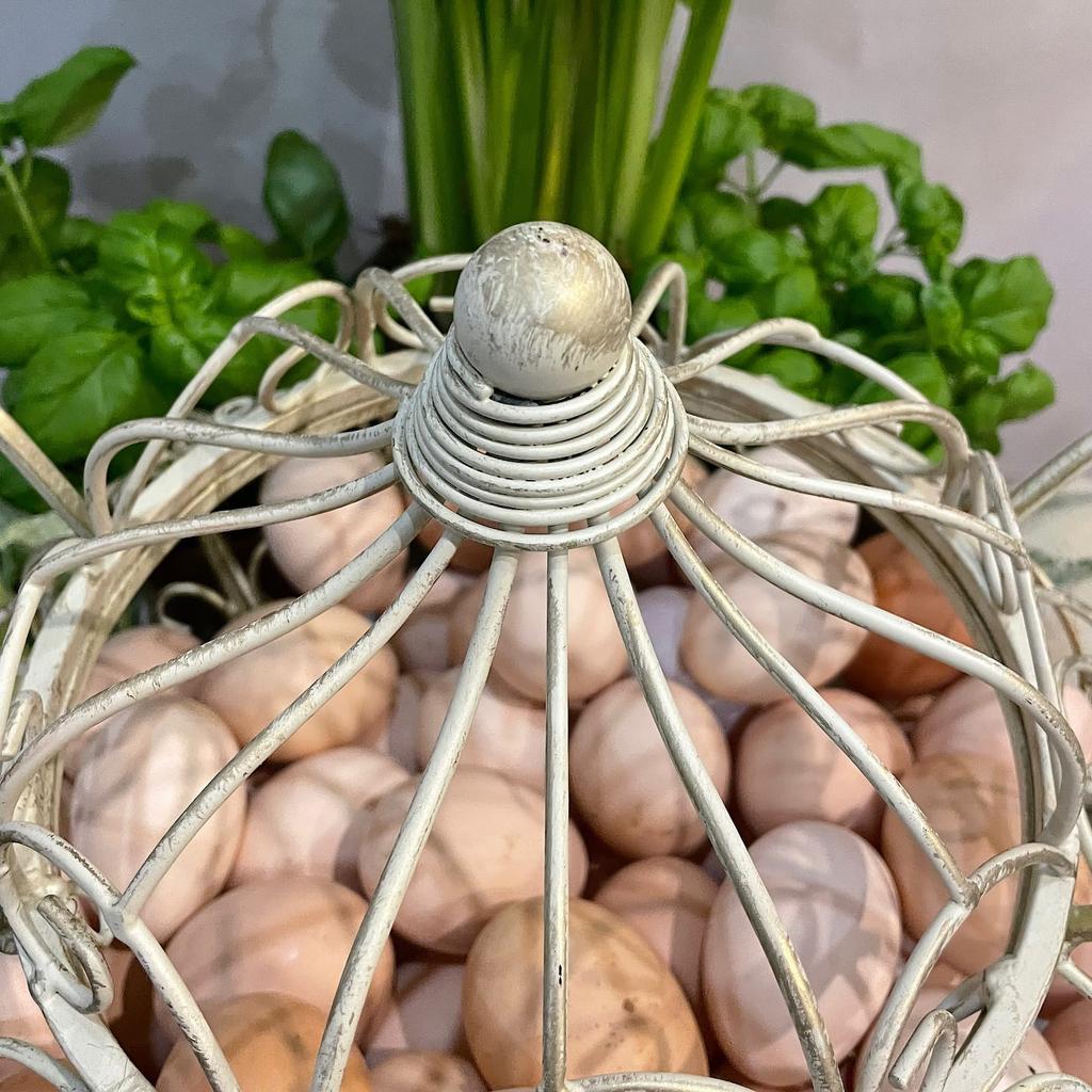 White Openwork Metal Fruit Platter in the Provence Style