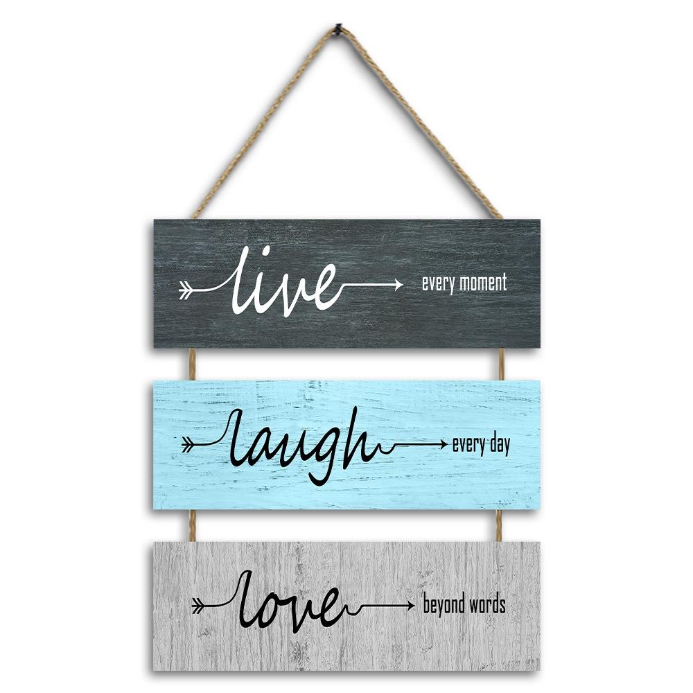 Decortive Wall Hanging Plaque Reusable Wooden Sign Mural Doorplate Welcome Sign Housewarming Gift