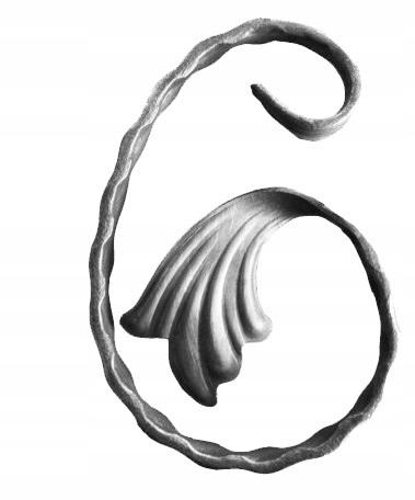 Element spiralny młotkowany elementy kute 10.243 12x6 h190xl140