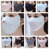 Solid Color Ice Silk Face Scarf Mesh Anti-uv Face Cover Thin Sunscreen Veil  Sports