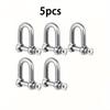 5PCS D Shackle With Screw Pin Stainless Steel 304 Heavy Duty For Chains Wirerope Lifting Camping