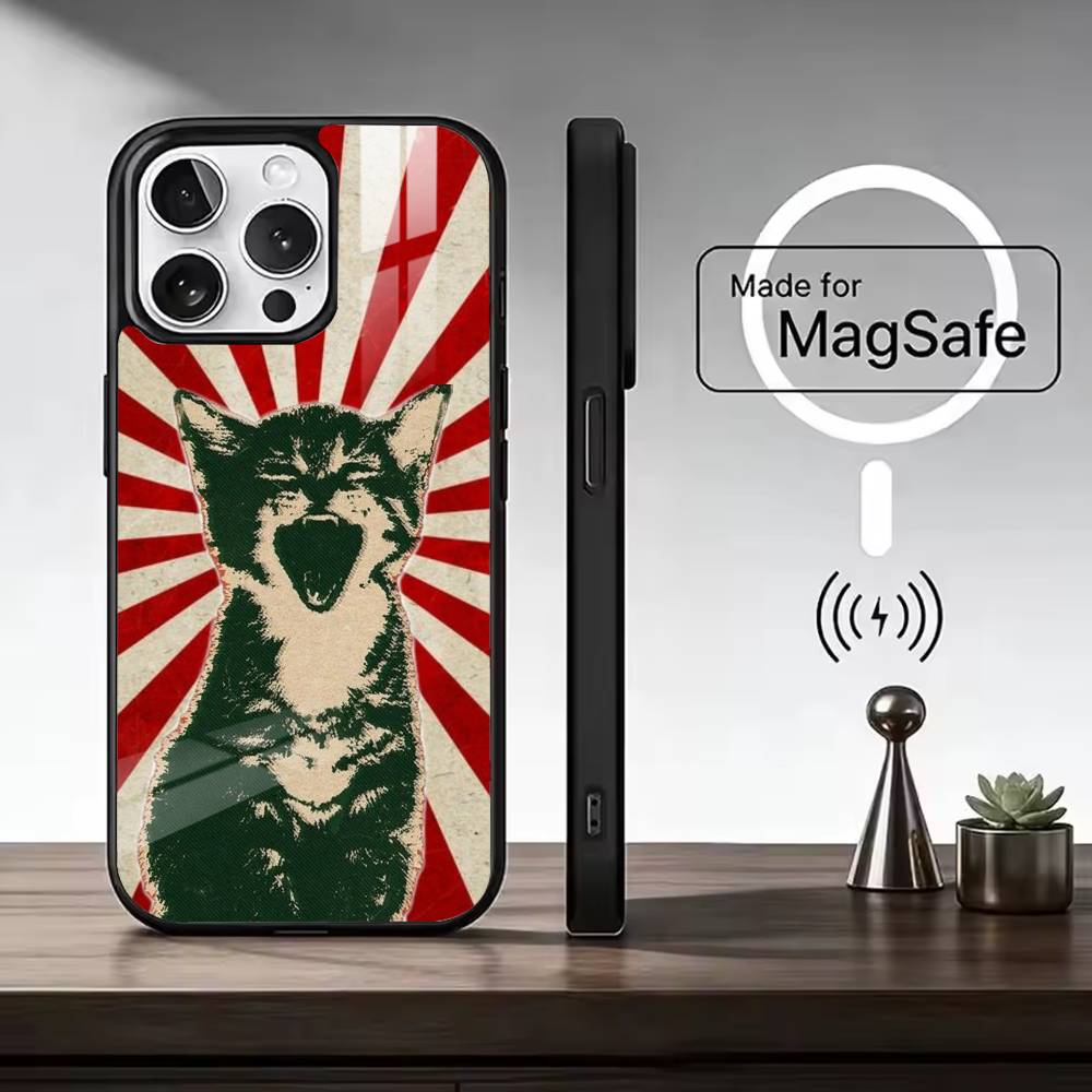 Cute Pet Cat memes Phone Case For iPhone17,16,15,14,13,12,11 Plus,Pro Max, New Magnetic Wireless Charging