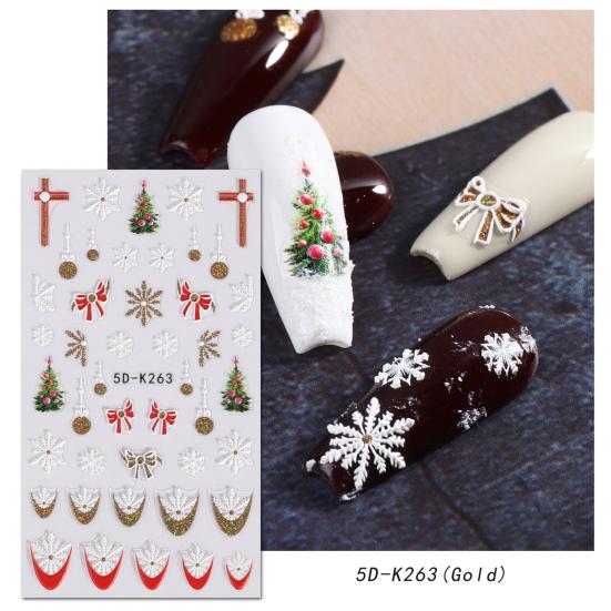 1 Sheet Christmas Pattern Art Snowflake Sticker Fine Workmanship Nail Bow Nail Art Decoration