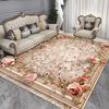 Европейский ковер в стиле легкой роскоши для гостиной, большого размера, с цветочным узором, для домашнего декора спальни, моющиеся коврики для лаунжа с противоскользящим покрытием