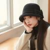 Korean Version of Autumn and Winter New Hat for Women with Bow Wool Fisherman's Hat Elegant and Warm Face Showing The Trendy Hat