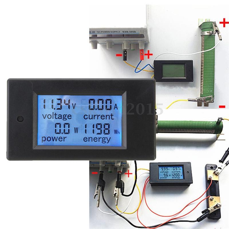 20A/100A Цифровой измеритель DC6.5-100V AC80-260V Вольтметр Амперметр ЖК 4-в-1 DC Напряжение Ток Мощность Энергия Детектор
