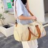 Canvas Travel Duffle Bag Tote Waterproof Lugage Bag Sports Gym Large Bag with Shoe Pocket Leisure Weekender Overnight Bag