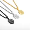 Stainless Steel Medal Pendant Necklace Men