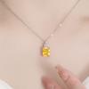 Персонализированные ювелирные изделия Ins Style Diamond Geometric Yellow Square ожерелье Простое корейское элегантное ожерелье для женщин