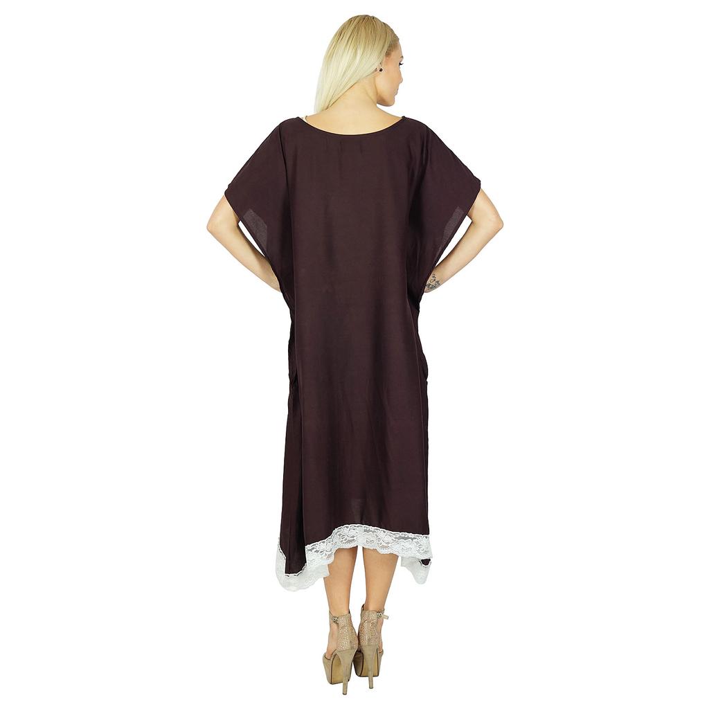 Bimba Женское длинное платье-кафтан макси свободного кроя платье-пончо из искусственного шелка плюс