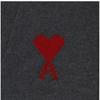 Ami Big Heart Logo Intarsia V Neck Cardigan Model  Ukc367 018 084