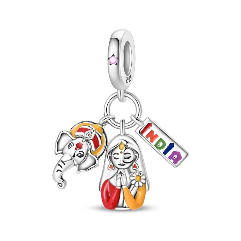 Шармы Бусины Медь Зимняя Серия Снеговик Лось Рождественские Подвески Подходят для Браслета-Бэнгла Ожерелья DIY Ювелирные Изделия