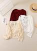 Plus Size Red Crochet Knit Sweater with 3D Floral Design for Women