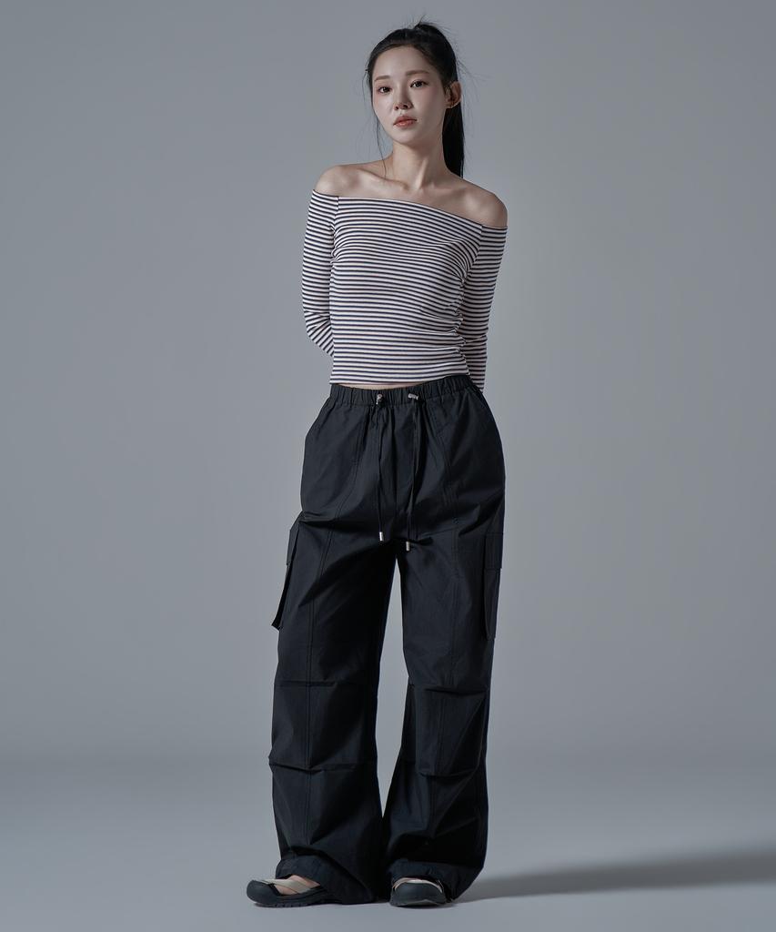 WAARFORWOMAN W1143 Хлопковые брюки-карго с манжетами_Черный