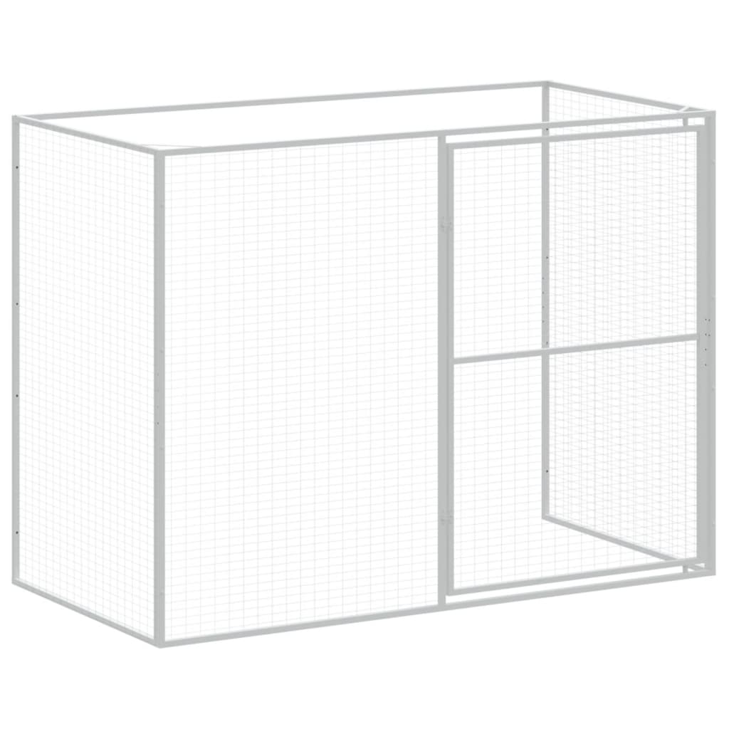 Dog House with Run Light Grey 214 x 253 x 181 cm Galvanized Steel