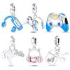 Silver-Plated Fashion Music Earphone Charms Beads Fit Diy Original Bracelets Necklaces Fine DIY Jewelry Gifts