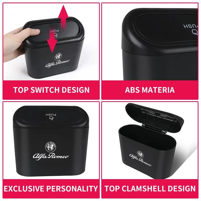 Car Stickers For Alfa Romeo Hanging Car Trash Can Vehicle Garbage Dust Case Storage Box For Alfa Romeo 159 Giulietta Giulia 147