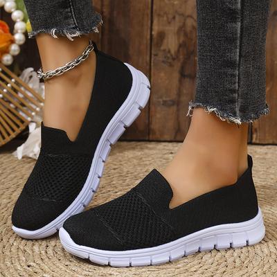 Модные женские кроссовки Летние сетчатые дышащие кроссовки Женские легкие слипоны на плоской платформе Повседневные лоферы Противоскользящая обувь для ходьбы для женщин