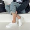 Кроссовки на низкой платформе, женская обувь, женские прогулочные кроссовки из искусственной кожи, лоферы, белая повседневная обувь без шнуровки на плоской подошве, 2024