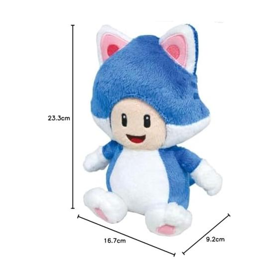 San-Ei Super Mario 3D World Кот Тоад (С) Ш12 x Г10 x В18,5 см Плюшевый