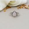 925 Sterling Silver Rose Quartz Gemstone Pear Shape Ring For Women