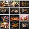 Food and Kitchen Sushi Coffee Moroccan Food Ice Cream Hot Dog Art Posters Canvas Painting Wall Print Picture Home Decor