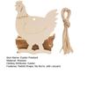 10Pcs Easter Pendant with Lanyard Rabbit Egg Hen Rooster Shape Easter-themed Wooden Charms Easter Decoration