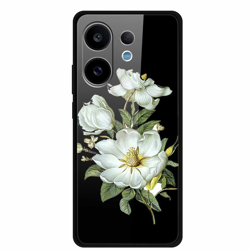 Tempered Glass Case For Vivo V60 2025 Phone Case 6.77" Cartoon Cats Hard Back Cover Soft Bumper For Vivo V60 5G Case V 60 Fundas