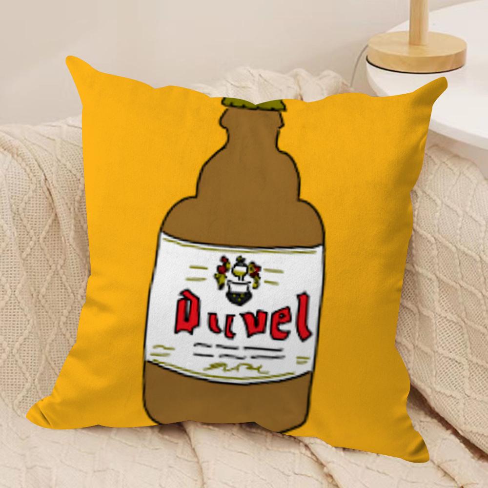 Крутая Наволочка на Подушку Пива D-Duvel Короткий Плюш Двусторонняя Печать Квадратные Наволочки для Подушки-Пледа Декор Подушек на Диван Домашний