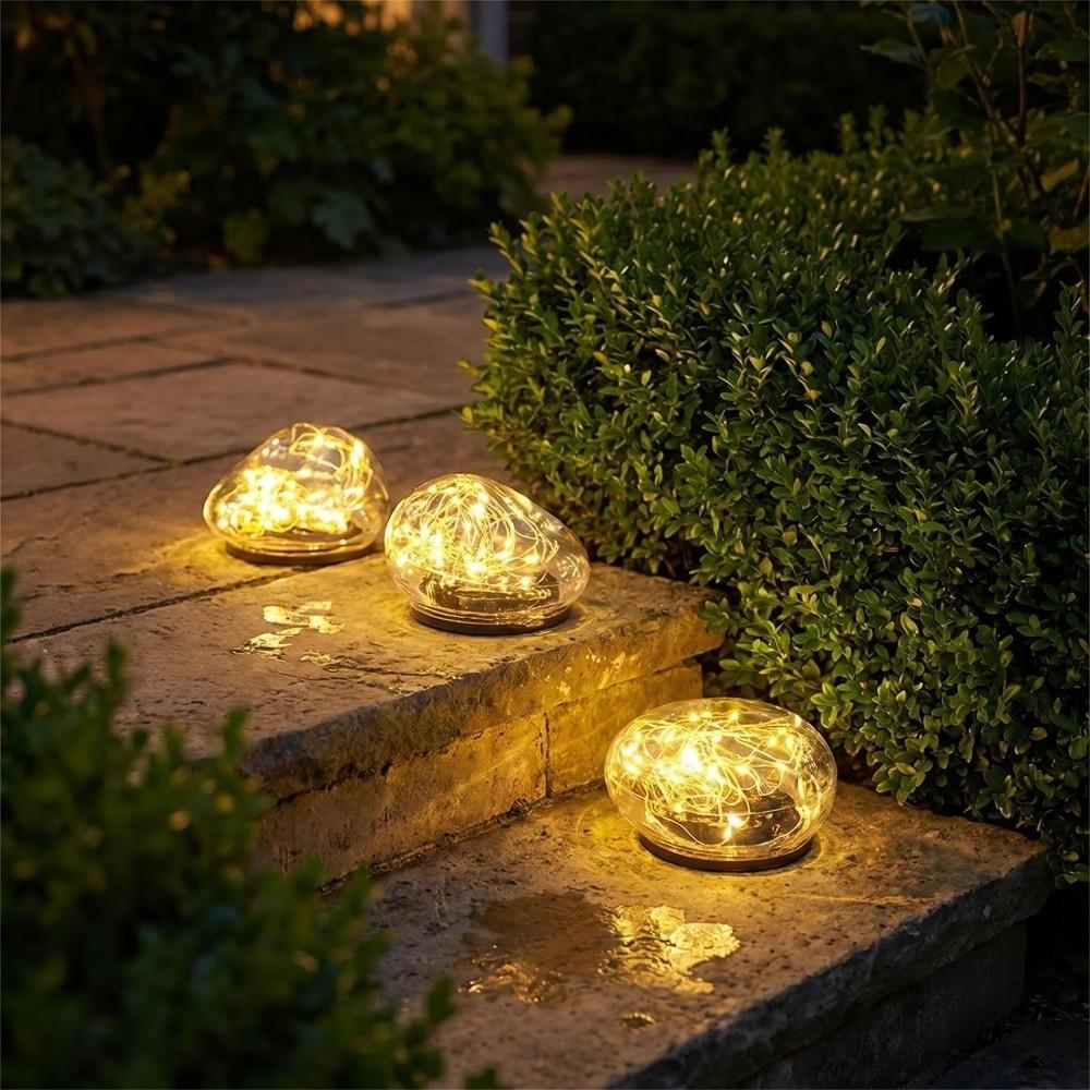 Energy Saving Solar Glass Ball Lights Waterproof Solar Lawn Lamp Outdoor Pebble Lamp Pathway