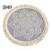 Non-deforming Coaster Set Vintage Round Coasters, Pastoral Cotton Linen Placemats, Soft Jute Decorative Drink Coasters Tassels Mats, Handwoven