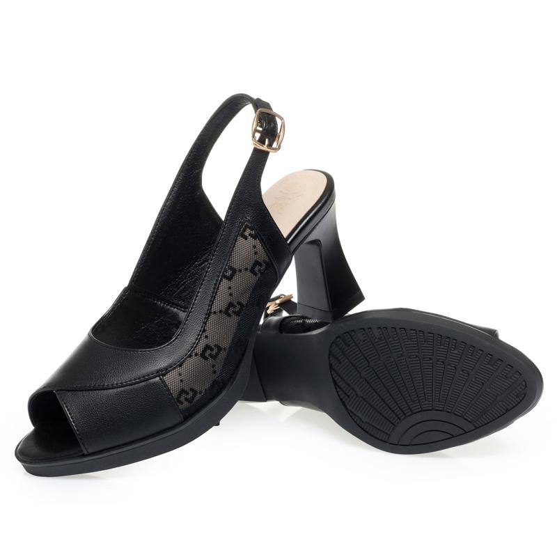 Fashion AIYUQI Women High Heel Sandals Platform 2025 New Genuine Leather Summer Sandals Women Fish Mouth Fashion Dress Women Sandals