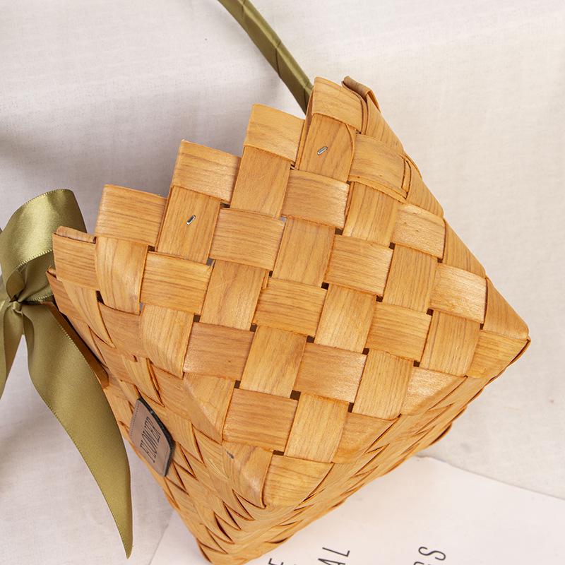 Плетеная вручную ротанговая корзина для цветов: Хранение и украшение гостиной и спальни