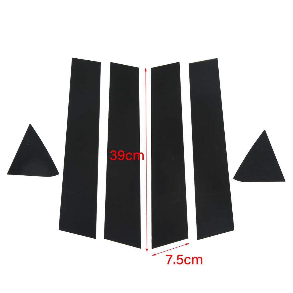 6 шт. Накладки на окна боковых дверей, накладки на стойки, наклейки, глянцево-черные, замена для Dodge Charger